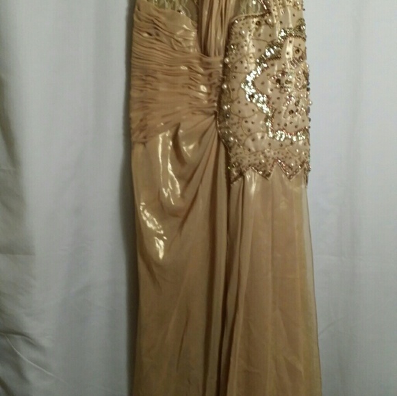 Dresses | Beautiful Gold Lace Hand Beaded Sequin Dress | Poshmark